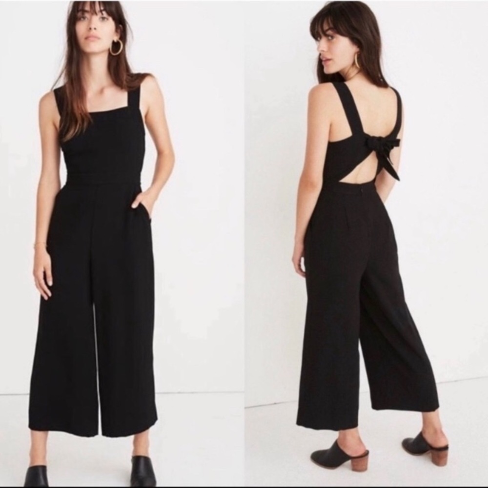 Madewell black tie back jumpsuit